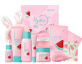 QUIYUM Watermelon Skin Care Kit for Teens Girl, 8 Daily Routine Beauty Skincare- Gift Set with Cleanser, Toner, Eye Cream, Moisturizer, Serum, Facial Mask, Soap, Hydrate, Oil Control, Glow, Smooth