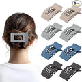 8 Pack French Flat Hair Clips for Women – Large Matte No-Slip Claw Barrettes for Thick & Thin Hair, Strong Hold Styling Accessories (Dark Neutral)