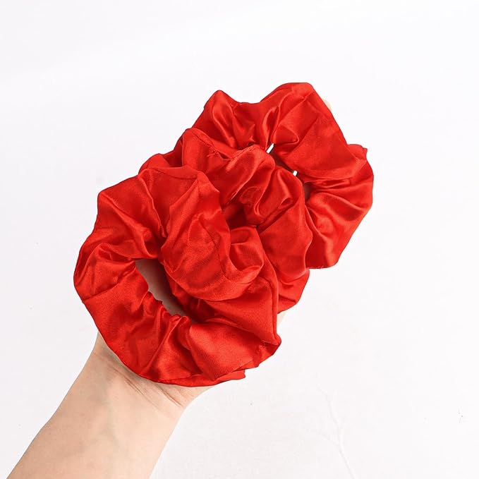 Silk Satin Scrunchies for Women Girls 24 PCS Hair Scrunchies Silk Satin Hair Ties for Thick Hair Bulk Hair Ties Hair Accessories