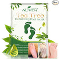 Foot Peel Mask 5 Pack, Skin Exfoliating Foot Masks, Natural Exfoliator for Dry, Callus, Dead Skin Remover, Repair Rough Heels Feet Peeling Mask for Men Women (Tea Tree Scent)