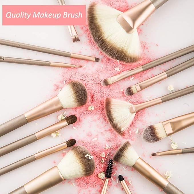 Makeup Brush Set, NEVSETPO 28PCS Make Up Brushes For Women Include 24 Makeup Brushes 2 Sponges, 1 Dual End Mask Spatula, 1 Brush Egg Cleaner, 1 Travel-Friendly Easy Clean Roll Up Makeup Bag