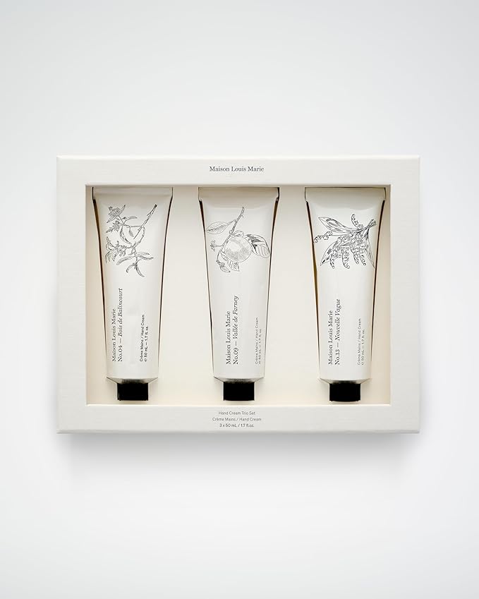 Maison Louis Marie - Hand Cream Trio Set with No.04 Bois de Balincourt, No.09 Vallée de Farney + No.13 Nouvelle Vague | Luxury Clean Beauty + Non-Toxic Fragrance (3 x 50ml | 1.7 fl oz)