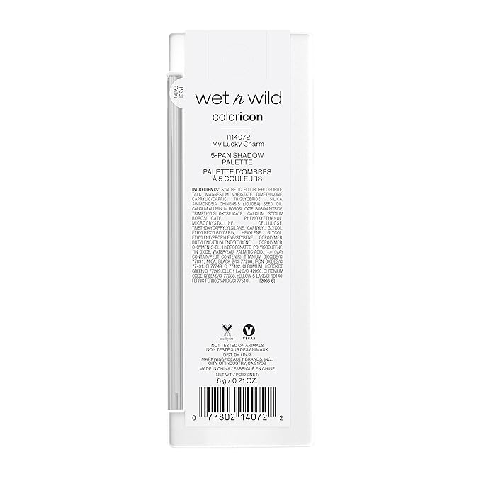 wet n wild Color Icon Eyeshadow Makeup 5 Pan Palette, My Lucky Charm, Matte, Shimmer, Metallic, Long Wearing, Rich Buttery Pigment, Cruelty Free (Pack of 2)