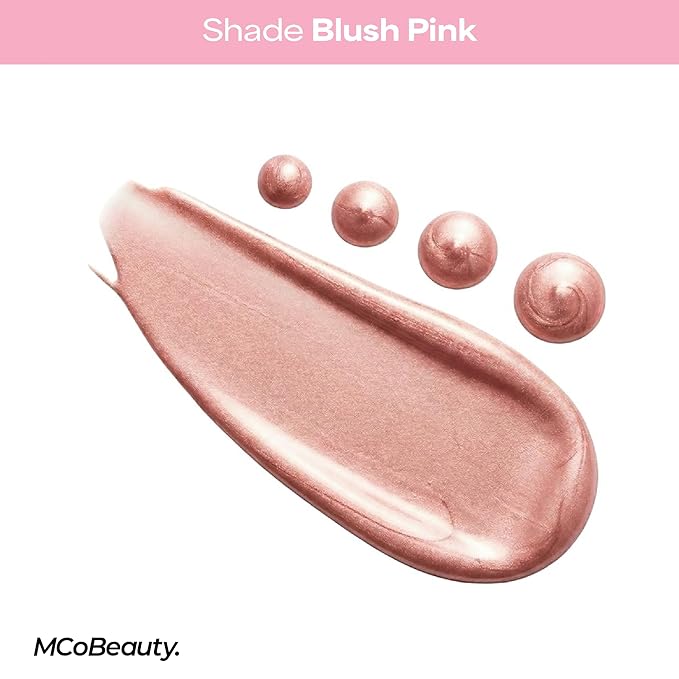 MCoBeauty Super Glow Blush Drops - Blush Pink - Liquid Cheek Color - Buildable Warm Flush with Jojoba Oil Hyaluronic Acid Cocoa Extract White Tea Antioxidants - Vegan & Cruelty Free