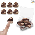 Mini Loose Powder Puff, 6pcs Velvet Finger Powder Puffs with Travel Cases for Blush/Shadow/Highlight/Eye Makeup Setting, Reusable Mini Powder Puffs to Create Natural & Delicate Look (Brown)