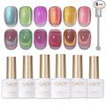 GAOY Cat Eye Gel Nail Polish Set with Magnet for Pink Green Glitter Holographic Cat Eye, Salon Gel Manicure and Nail Art DIY at Home, Brilliant Fireworks