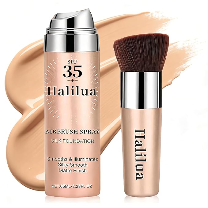 Airbrush Makeup Foundation,SPF 35 Full Coverage Foundation for Mature Skin, Older Women and Middle-aged，Lightweight & Moisturizing, Buildable Coverage Skin Tone Correcting,Radiance Skin (2# Beige)