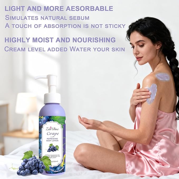 Body Lotion, 24hr Moisturizing & Deep Hydration, Absorbs Instantly Moisturizer for All Skin Types, 5.3 fl oz (1 Pack, Grapefruit)