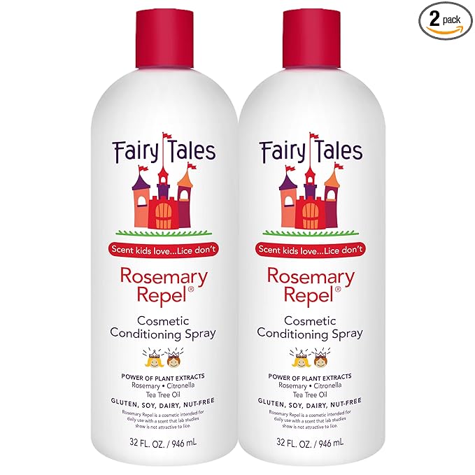 Fairy Tales Rosemary Repel Daily Kids Conditioning Spray REFILL– Kids Like the Smell, Lice Do Not, 32 fl oz. (Pack of 2)