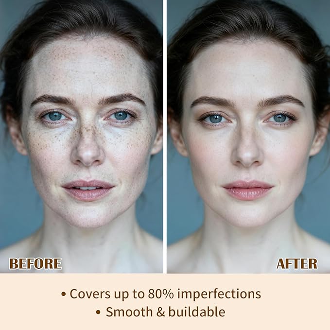 UCANBE 2-IN-1 Foundation + Concealer, Full Coverage Long-Lasting Matte Makeup for Normal, Combination and Oily Skin, Buildable Waterproof Formula with Hyaluronic Acid （02 Classic Ivory）