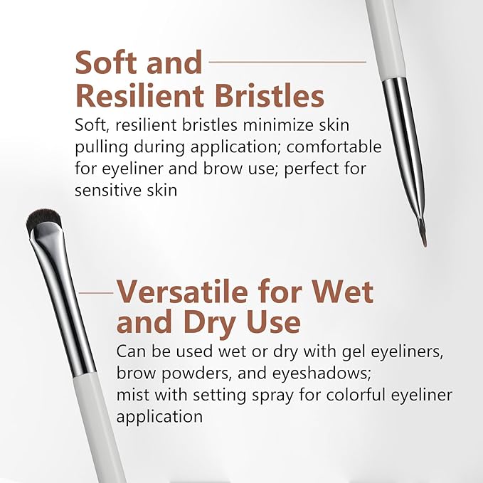 Albeaut Eyeliner Brush, Crescent-Shaped Eyeliner and Brow Brush - Effortlessly Create Perfect Eyeliner (187 curved eyeliner)