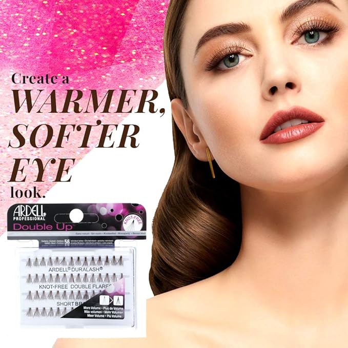 Ardell Individual Lashes Soft Touch - Short Brown, Knot-Free False Eyelashes, Natural Look DIY Eyelash Extensions, 56 Lash Clusters Per Pack