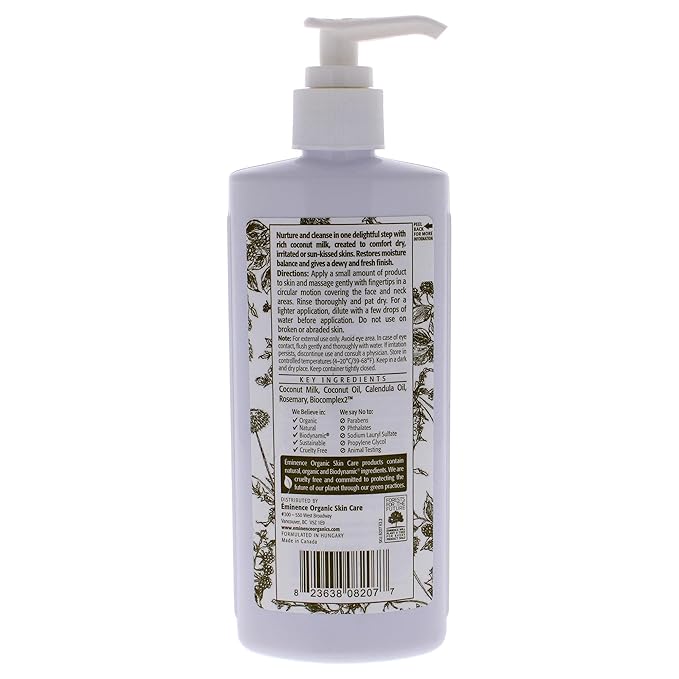 Eminence Coconut Milk Cleanser for Unisex - 8.4 oz Cleanser