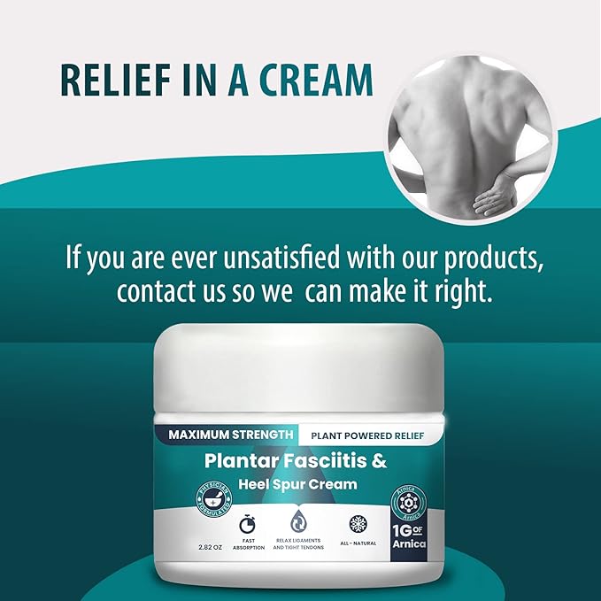 M PAIN MANAGEMENT TECHNOLOGIES Plantar Fasciitis And Heel Spur Cream By PMT - Cream For Foot Relief. High Concentration of Arnica; Vitamin B6, MSM, Glucosamine - To Soothe and Relieve - 2.82 OZ