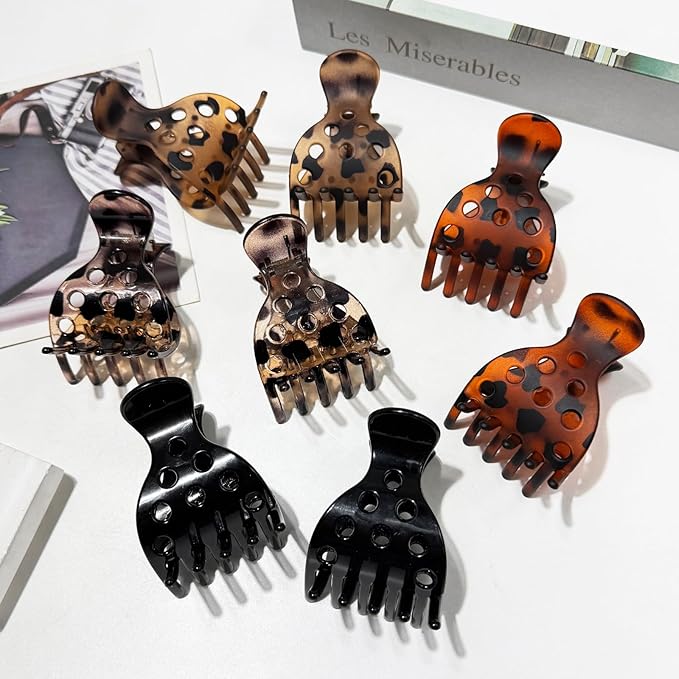 8 Hair Volume Clip for Thick Hair, Root Clips for Curly Hair Volume, Claw Clips for Women Root Lifting for Curl （Tortoise）
