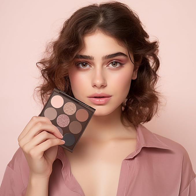 MYSTER ROSEY Neutral Eyeshadow Palette, Nude Eyeshadow Palette, Matte Eye Shadow Makeup Palette with Mirror, Long-Lasting Wear, Vegan, Cruelty-Free - 0.5oz (Charm Purple)