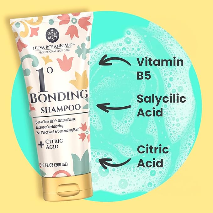 Dry Shampoo Powder with Biotin (0.42 oz) and Bonding Shampoo & Conditioner Set (6.8 Fl oz each) - Strengthening Formula to Restore Damaged Hair, Hydrate Ends and Refresh Roots Between Washes