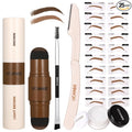 UCANBE 25PCS Eyebrow Stamp Stencil Kit With Dual-Color Eyebrow Stamp Pomade,20 Reusable Eyebrow Stencils,Finising Powder,Brush,Eyebrow Razor,Zipper Pouch,Waterproof Eye Brow Stamping and Shaping Kit02