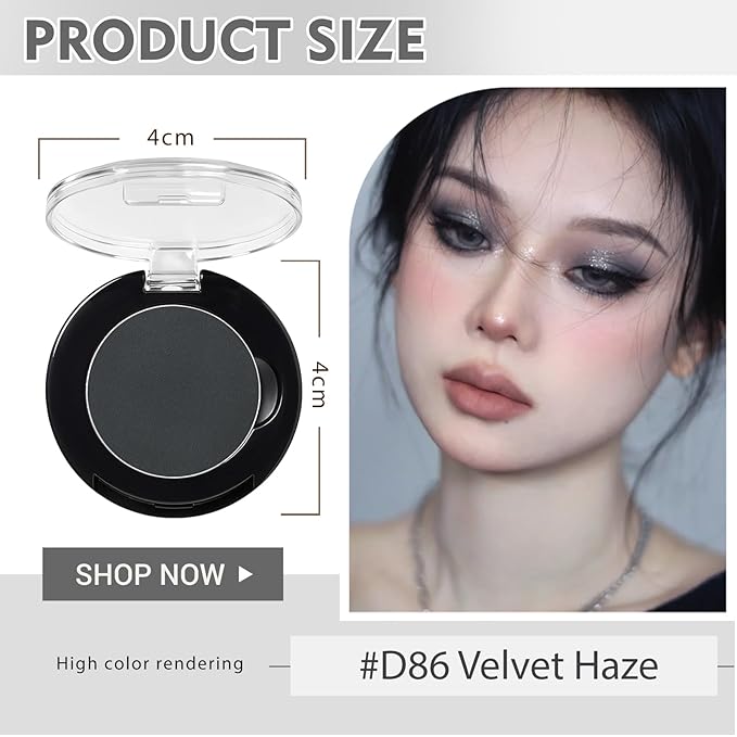 Refillable Eyeshadow Palette - Matte/Glitter/Duo-Chrome Pressed Powder & Cream Formula, Neutral/Shimmer/Smokey Multichrome, Travel-Friendly Iron Pan Refills (Matte, D86)