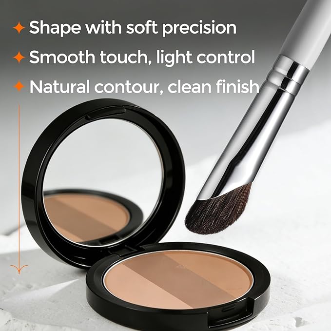 Albeaut Eyeshadow Brush, Angled Nose Contour Brow Bone Highlight Makeup Brush (190 angled shader)
