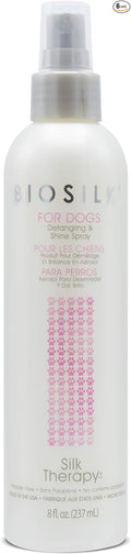 BioSilk for Dogs Silk Therapy Detangling and Shine Protecting Spray, pH Balanced Leave-in Mist with Silk and Vitamins for Dematting, Paraben-Free, All Coats and Breeds, 8 Fl Oz - 6 Pack