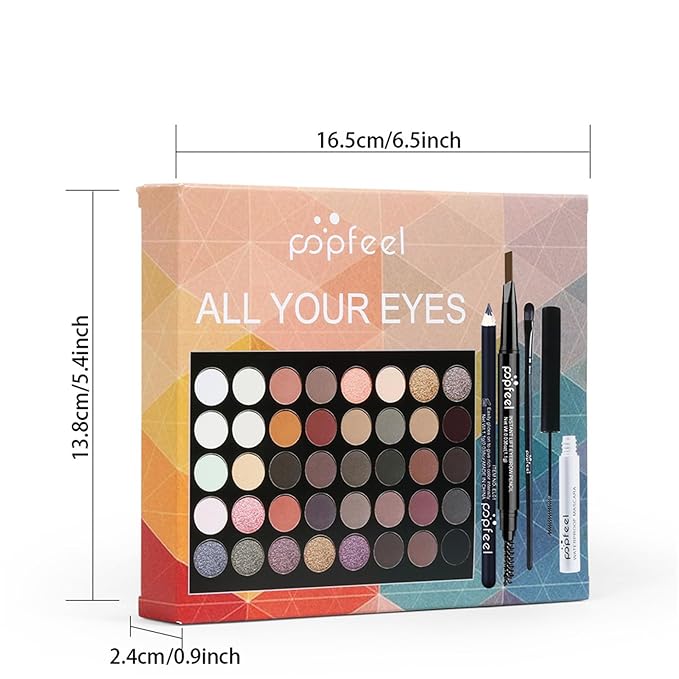 Eye Makeup Kits for Women, Eye Makeup Set for Beginners, Mother's Day Makeup Gifts for Women Girls, Makeup Essential Bundle Includes Eyebrow Pencil, Eyeliner Pen, Mascara, Eyeshadow Palette,Brushes