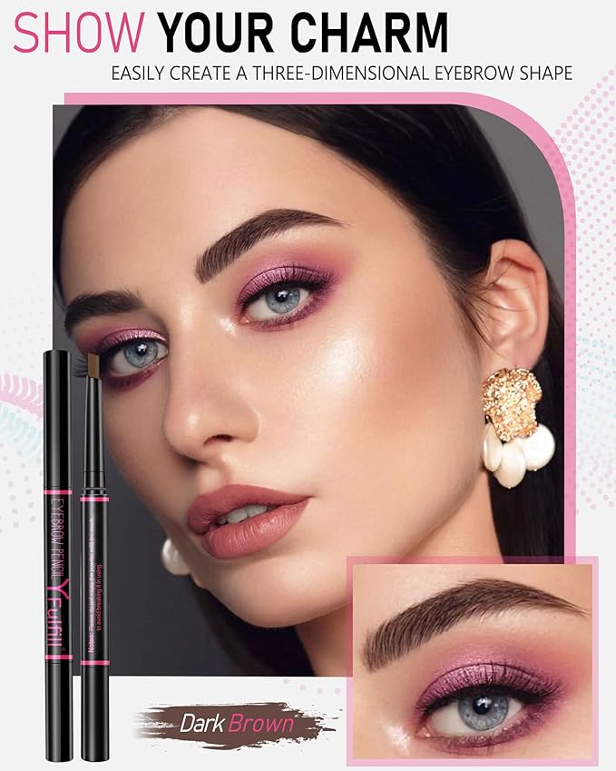 Yfulfill Eyebrow Pencils for Women - Waterproof, Dark Brown