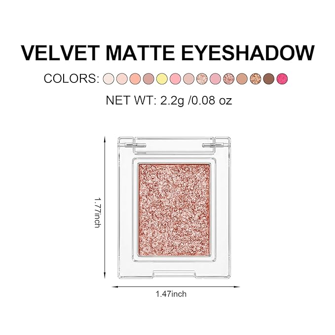 Erinde Matte Eyeshadow Palette Makeup, Neutral Single Eye Shadow Powder