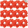 Sufermoe 12 Pcs Satin Silk Hair Scrunchies, Orange (4.5 Inch) Soft Hair Ties for Women and Girls, Hair Accessories for Different Hairstyles and Occasions