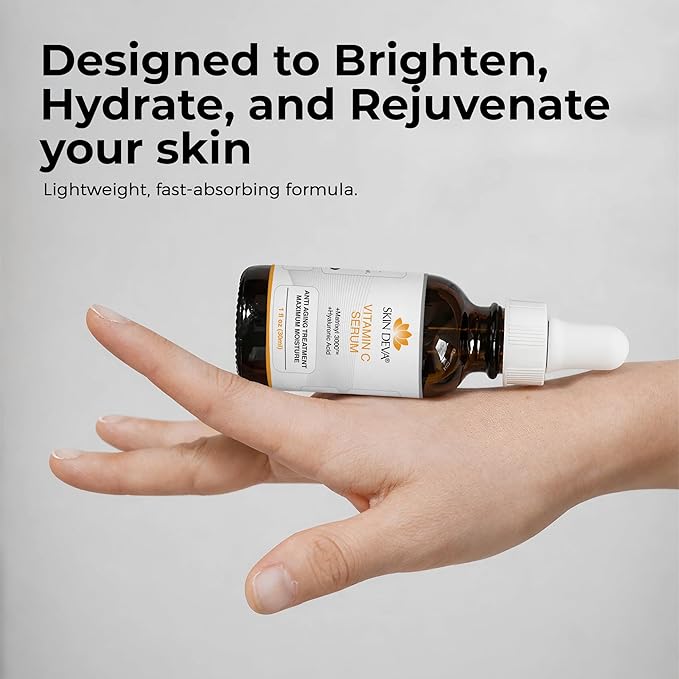 Skin Deva Vitamin C and Hyaluronic Acid Serum for Face Matrixyl 3000 Anti Aging Serum, Anti Wrinkle Facial Serums - Improve Appearance of Dark Spots, Tone, Fine Lines, Glowing -(PACK OF 2)
