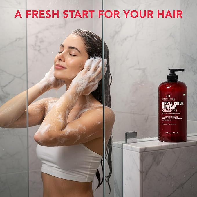 Botanic Hearth Apple Cider Vinegar Shampoo | Clarifying And Nourishing, Reduces Itchy Scalp, Dandruff & Frizz | Sulfate Free, For All Hair Types, Men And Women | 16 Fl Oz