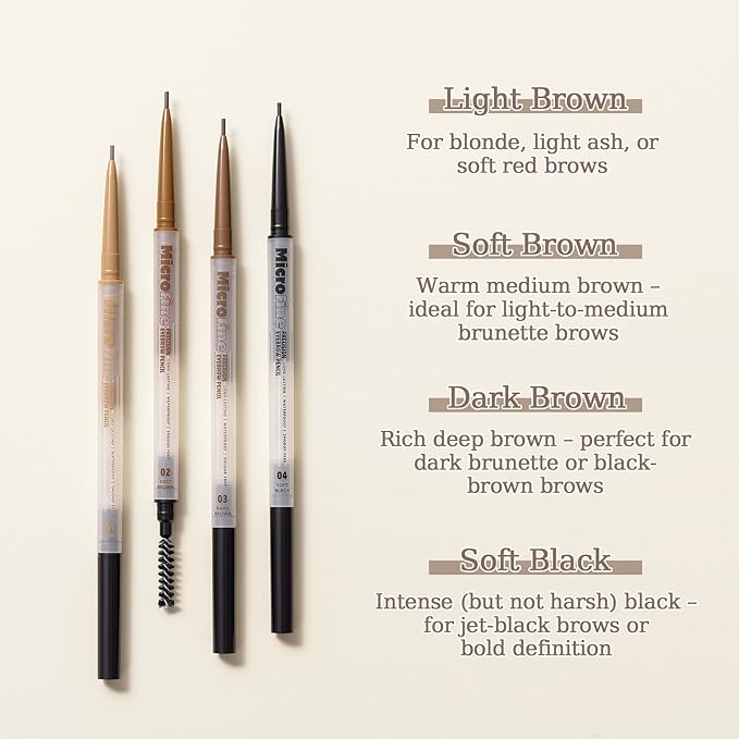MicroFine Precision Brow Pencil, Ultra-Fine 1.2mm Tip, Buildable Natural Color, Smudge-Resistant Long-Wear, Vegan & Cruelty-Free Brow Definer (02 Soft Brown, 0.0016 oz/45mg（pack of 1）)