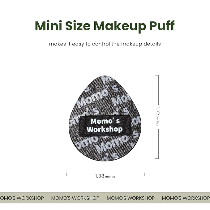 Momo's Workshop Mini Denim Makeup Sponge Set, 5Pcs Multi-Use Precision Mini Makeup Blenders for Concealer, Blush, Highlighter, Contour - Soft Face Sponges with Durable Protective Travel Storage Case