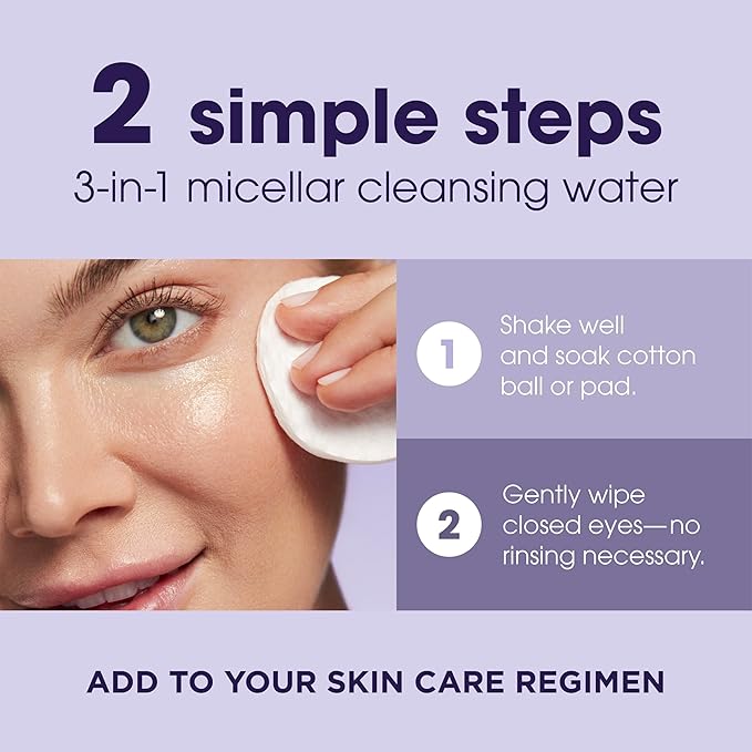 LUMIFY Eye Illuminations Cleansing Water&Eye Makeup Remover,3-in-1 Micellar Water Contains Hyaluronic Acid,Vitamin C&Niacinamide,Hypoallergenic,Removes Waterproof Makeup,5.4 Oz (160 mL),(Pack of 2)