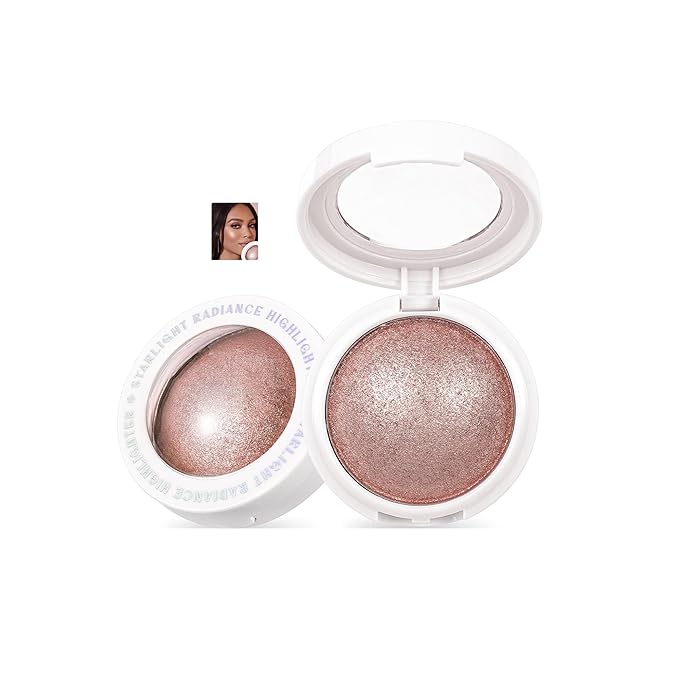 Brown Chromatic Highlighter, Face Glitter Starlight Radiance Chromatic Highlighter, Long Lasting High Pigmented Waterproof Multi-function Glitter Eyeshadow Rainbow Face Paint, #04