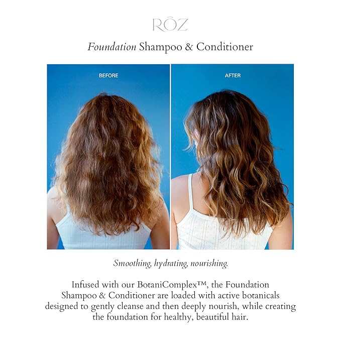 RŌZ Foundation Shampoo Refill | BPA-Free Pouch | Hydrating, Balancing & Gently Cleansing for Air Drying & Styling | Vegan, Color-Safe, Free of Silicone, Paraben & SLS | Strengthens & Nourishes