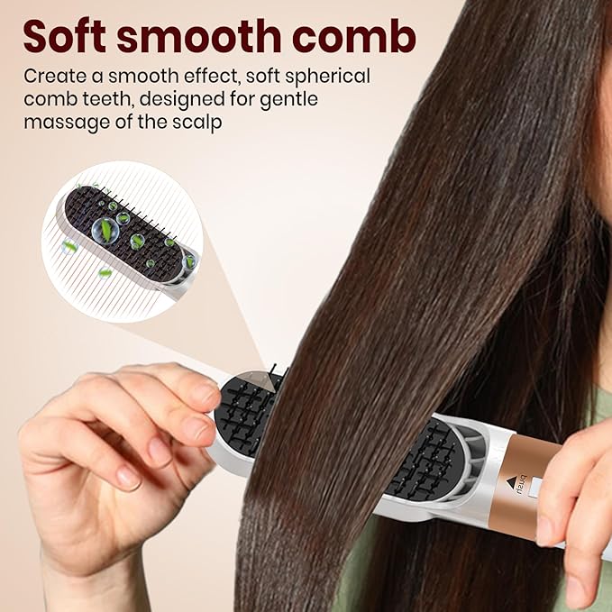 Hair Dryer Brush 5 in 1, Negative Ion Blow Dryer Brush Set - 110,000 RPM High- Speed Hot Air Brush Air Styler Curling Wrap Air Curler,Curling Iron Hair Styling Tools for Straight Curl Drying Smoothing
