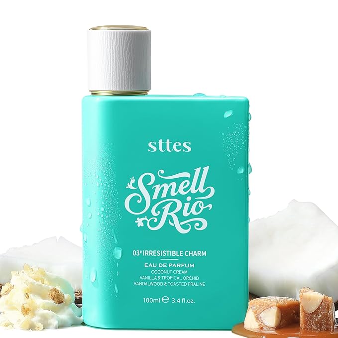 Sttes Smell Rio Perfume 03# (Irresistible Charm) Perfume for Women – Long-Lasting Hair Coconut, Vanilla & Toasted Praline Notes – Sweet Scentual Fragrance Eau de Parfum 100ml (3.4 fl oz)