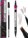 iMethod Eyebrow Pen - Eyebrow Pencil Magical 2-in-1 Eye Brow Pencils for Women with 4-Fork-Tip & Precise Brush-Tip for Natural Hair-Like Brows, Last All-Day, with Eyebrow Spoolie Brush, Reddish Brown