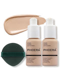 PHOERA Foundation Makeup, Flawless Soft Matte Oil Control Liquid Foundation, Full Coverage Mattle Oil-Control Concealer for Older Women, Great Choice For Gift (#102 Nude(2pcs)）