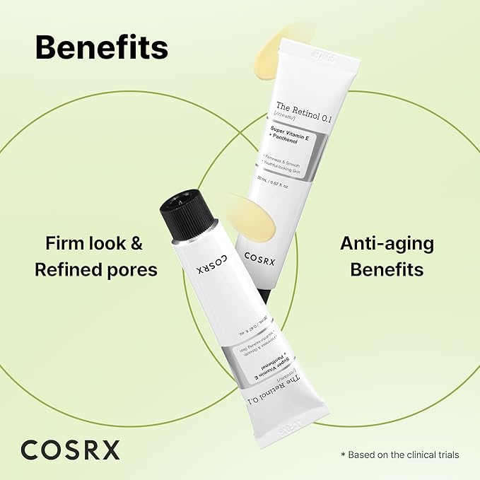 COSRX Retinol 0.1% Cream, Anti-aging Eye & Neck Cream with Retinoid Treatment to Firm Skin, Reduce Wrinkles, Skin Tightening Cream for Fine Lines & Firmness, Gentle Daily Korean Skin Care, 0.67 fl oz