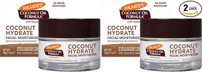 Palmer's Coconut Oil Formula Coconut Water Face Moisturizer, 1.7 Ounce Jar, (Pack of 2)