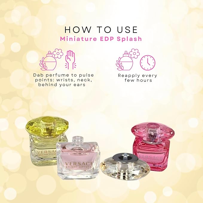 Versace Perfume Gift Set for Women – Mini Variety Gift Set Trio Collection – Absolu, Bright Crystal, Yellow Diamond | for Women