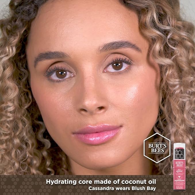 Burts Bees 100% Natural All Aglow Lip & Cheek Stick, Blush Bay - 1 Tube