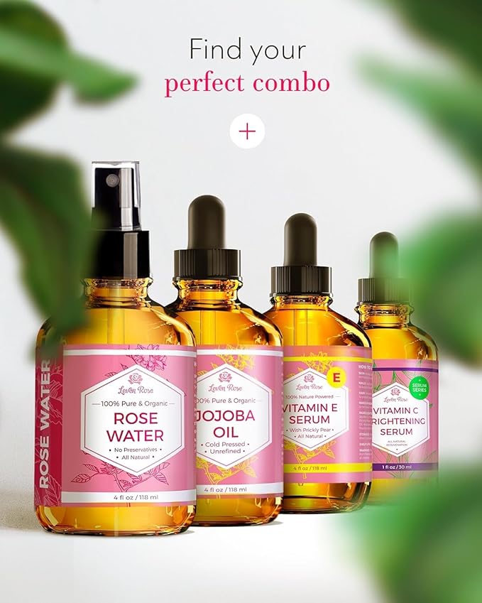 Leven Rose Pure Rose Water Spray for Face, Hair & Body - Hydrating Rosewater Toner & Facial Mist, Natural Moroccan Rosa Damascena, 4 oz