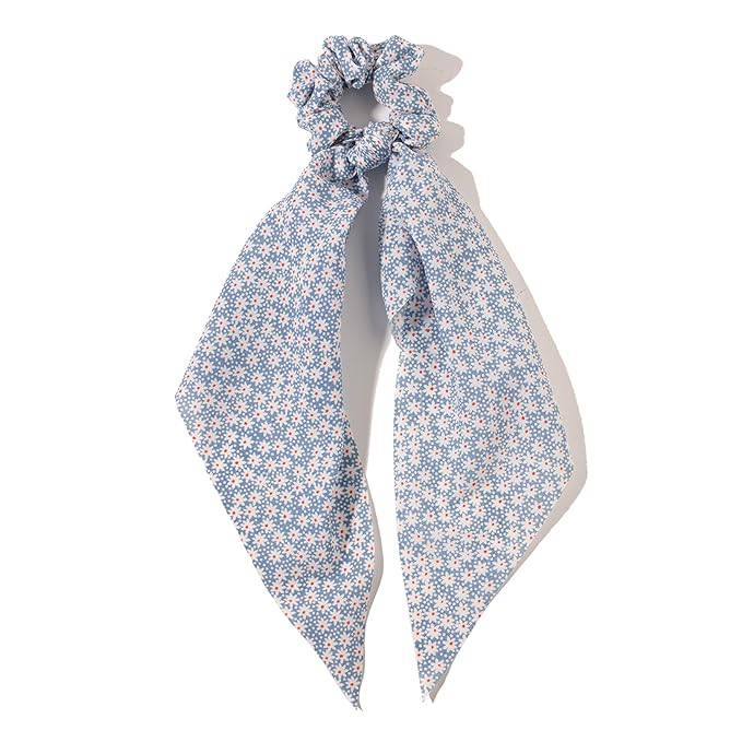LFOUVRE Elastic Hair Scrunchies and Ribbons - Knotted Bow Hair Ties, Scarf Scrunchies Ponytail Holders for Women and Girls 3pcs