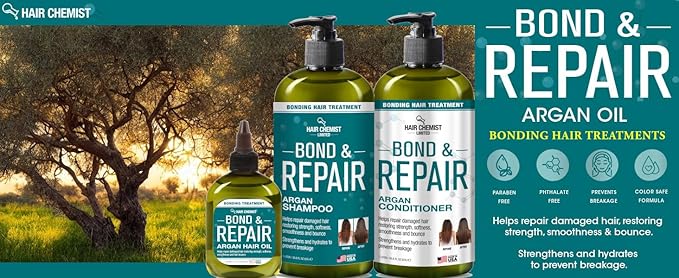 Hair Chemist Bond & Repair Argan Oil - Bonding Treatment for Damaged Hair, 7.1 Ounces