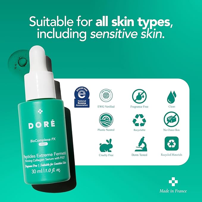 Dore - Peptides Extreme Fermeté Collagen Firming Serum (30ml), Peptide Serum for Anti-aging, Facial Serum with Peptides, Overnight Face Serum for Wrinkle Reduction with Hydration, Women's Skincare