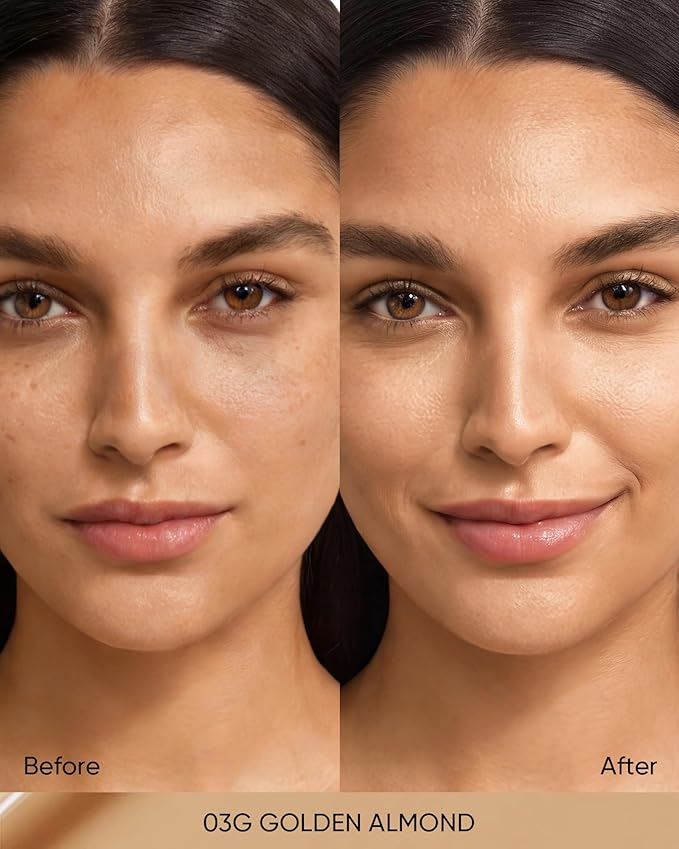 SKINTIFIC Full Coverage Cushion Foundation #03G Golden Almond| Satin Glow Finish, Oil-Control & Waterproof, Buildable Tattoo Cover Cushion for All Skin Types