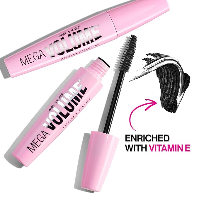 wet n wild Mascara Mega Volume - Volumizing, Waterproof, Smudge-Resistant, Cruelty-Free, Gluten-Free, Sulfate-Free & Vegan - Very Black